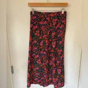 Floral Print Women's Skirt with slit
